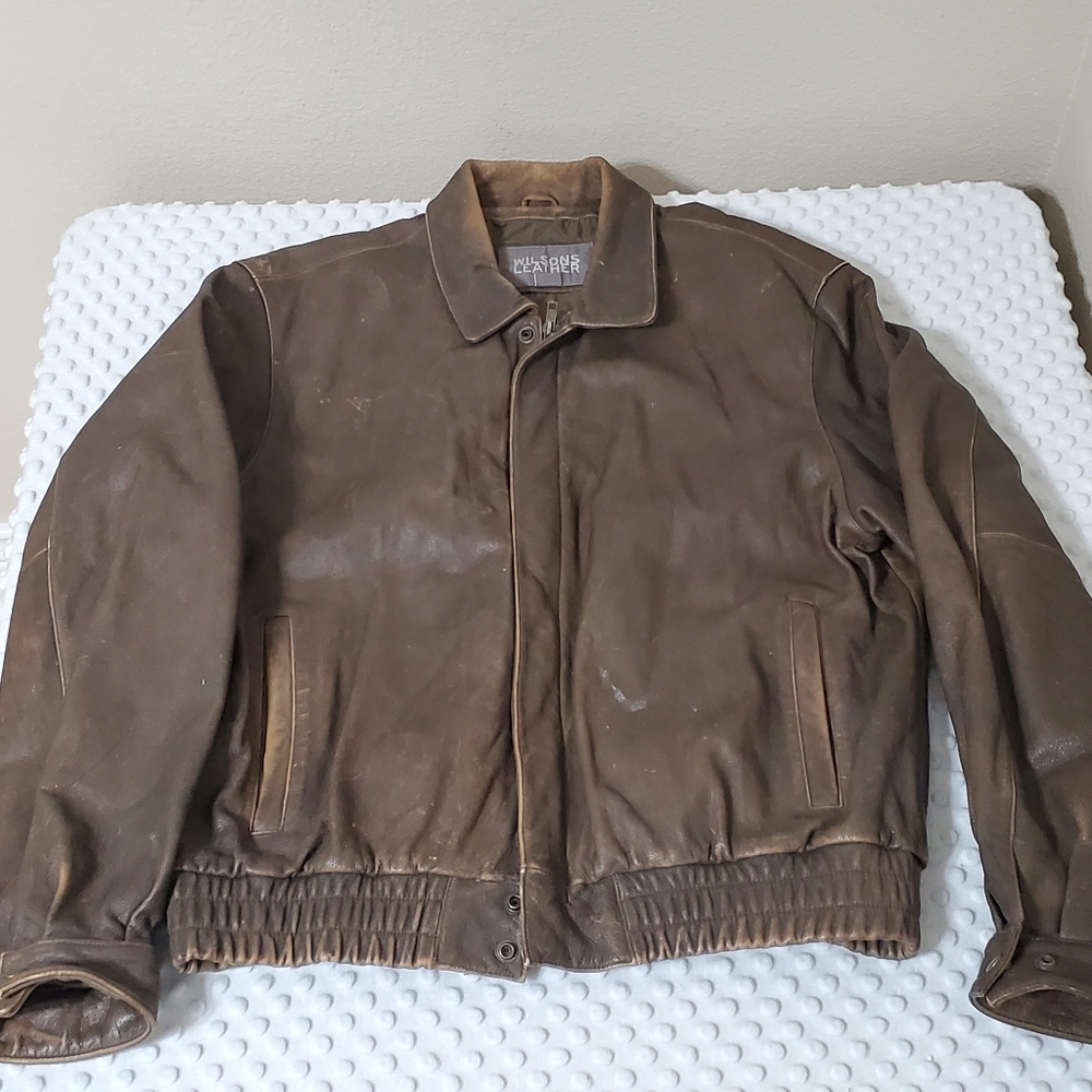 Wilsons Leather Vintage Bomber Jacket Size L